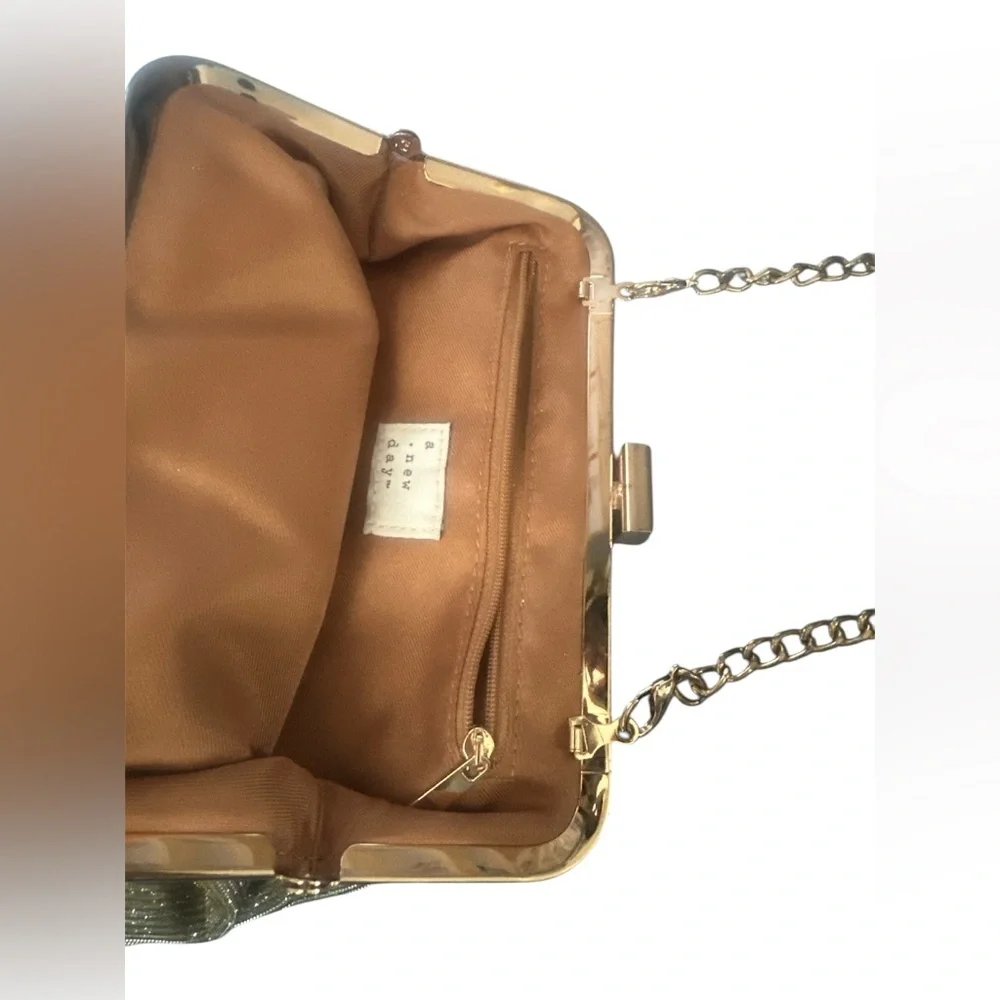 A New Day Metallic Gold Silver Crossbody or Clutch | EUC - Picture 5 of 6